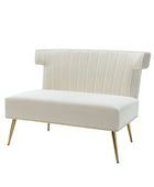 Loveseat Wingback Megara de terciopelo sin brazos