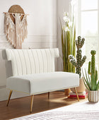 Loveseat Wingback Megara de terciopelo sin brazos
