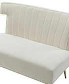 Loveseat Wingback Megara de terciopelo sin brazos