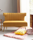 Loveseat Wingback Megara de terciopelo sin brazos