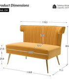 Loveseat Wingback Megara de terciopelo sin brazos