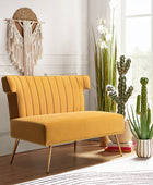 Loveseat Wingback Megara de terciopelo sin brazos