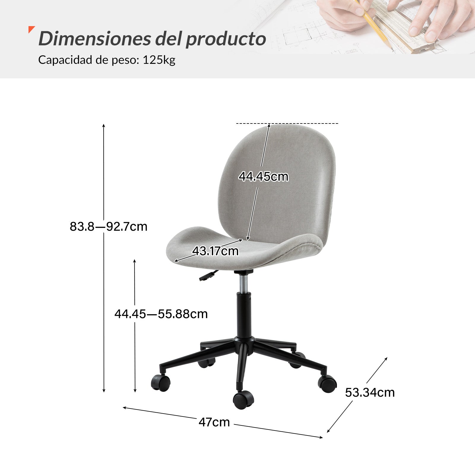 Silla de oficina Isabel giratoria 360 grados