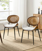 Flora Silla de Comedor con Respaldo de Madera Curvado y Cojín Juego de 2