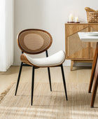 Flora Silla de Comedor con Respaldo de Madera Curvado y Cojín Juego de 2