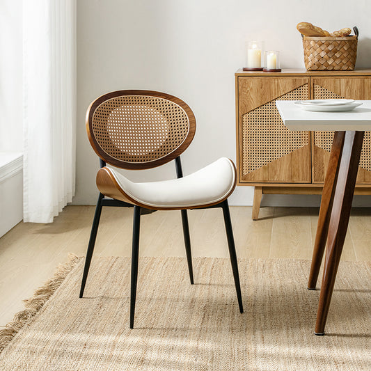 Flora Silla de Comedor con Respaldo de Madera Curvado y Cojín Juego de 2