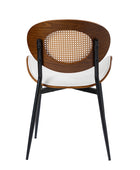 Flora Silla de Comedor con Respaldo de Madera Curvado y Cojín Juego de 2