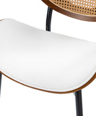 Flora Silla de Comedor con Respaldo de Madera Curvado y Cojín Juego de 2