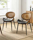 Flora Silla de Comedor con Respaldo de Madera Curvado y Cojín Juego de 2