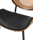 Flora Silla de Comedor con Respaldo de Madera Curvado y Cojín Juego de 2