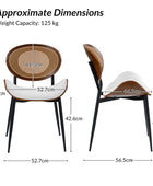 Flora Silla de Comedor con Respaldo de Madera Curvado y Cojín Juego de 2