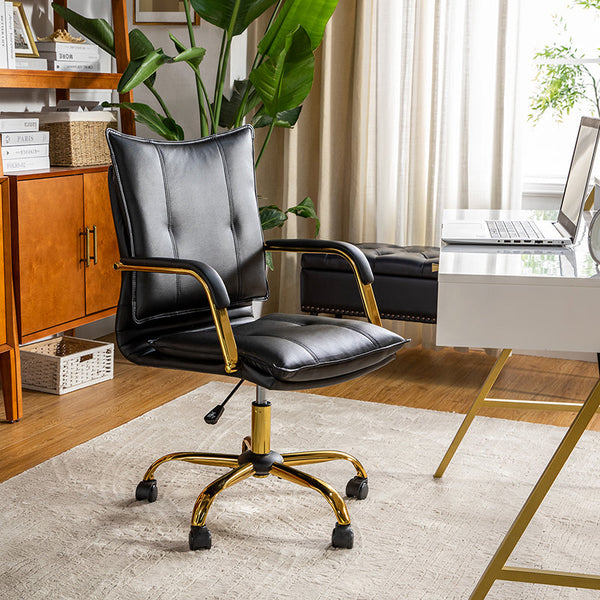 Silla de Trabajo Michele de Cuero Vegano de Oficina Ajustable y Giratoria
