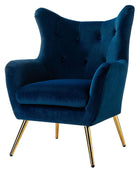 Sillón Isabelle de Terciopelo con Respaldo Alado