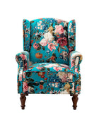 Sillón acentuado tapizado Matteo Floral con adornos de cabeza de clavo