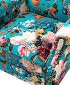 Sillón acentuado tapizado Matteo Floral con adornos de cabeza de clavo