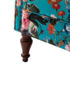 Sillón acentuado tapizado Matteo Floral con adornos de cabeza de clavo
